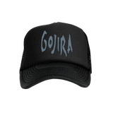 Blue Logo Trucker Hat Black