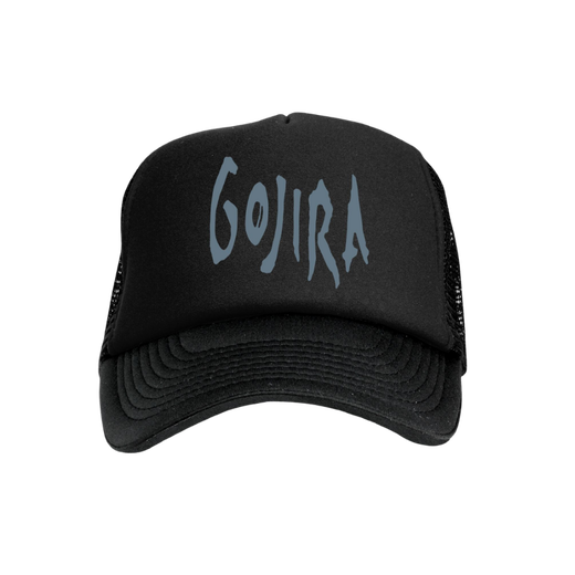Blue Logo Trucker Hat Black